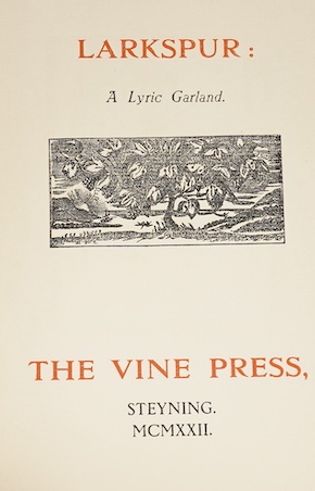 The Vine Press, Steyning - seven assorted works